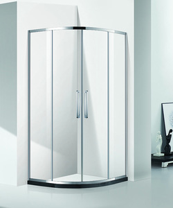 Arc d'angle moderne résistant à l'eau cabine de douche double porte coulissante design verre trempé hôtel appartement meubles de salle de bain - Product Image 4