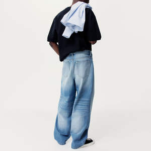 Jeans et veste en denim noir de haute qualité pour hommes, style hip-hop, délavé, respirant, motif uni, collection printemps - Product Image 3