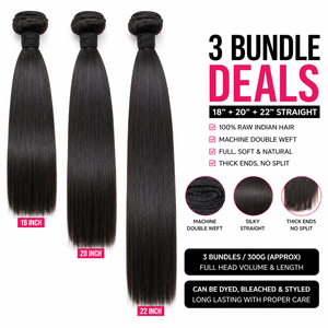 Cabello Indio de Lujo, Cabello Virgen Remy Indio, Paquete de 3 Unidades |   Extensiones de Cabello con Doble Trama a Máquina |   Estilos Lisos/Con Ondas/Con Rizos |   18-22 - Product Image 1