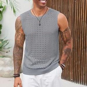 Services OEM – Nouveau T-shirt sexy et respirant <span class=keywords><strong>pour</strong></span> <span class=keywords><strong>homme</strong></span>, coupe classique, en maille <span class=keywords><strong>transparente</strong></span>, sans manches, séchage rapide, anti-UV - Product Image 6