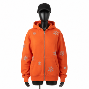 Hoodie côtelé pour femme avec revers et ourlet côtelés, faible MOQ, programme de vêtements personnalisés - Product Image 5
