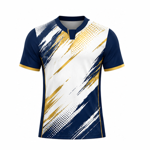 Ensemble de maillots et shorts de football d'été personnalisés, uniforme d'équipe de football, haute qualité, 100% polyester, sublimé, séchage rapide, broderie 3D - Product Image 2