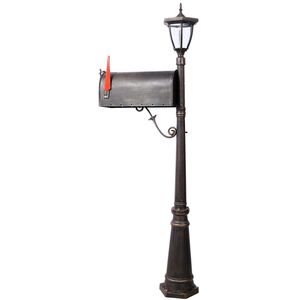 Stratford Heavy Duty Modern Decorative <b>Mailbox</b>/Post Light Combination Kit Fluted Base Durable and Stylish Post for Outdoor Use - Product Image 1