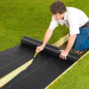 Rete da Giardino 3 Pezzi 100ft Nera Pieghevole in Polietilene per Diserbo - Product Image 3