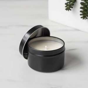 Portavelas de Hierro con Recubrimiento de Polvo Negro Hecho a Mano, Tapa Metálica, para el Hogar, Bodas, San Valentín, Navidad, Ecológico, Tamaño Personalizable - Product Image 1