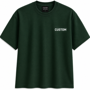 เสื้อยืดแขนสั้นผู้ชายสีเทาอ่อนทรงโอเวอร์ไซส์ คอกลม ผ้าคอตตอนเจอร์ซีย์ สวมใส่สบาย พิมพ์ลายโลโก้ด้านหน้า ดีไซน์สั่งทำพิเศษ - Product Image 1