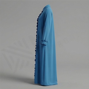 Abaya de Color Personalizado al por Mayor, Vestido Islámico Elegante y Modesto para Mujeres Musulmanas, Manga Larga, Transpirable, Ideal para Fiestas - Product Image 3