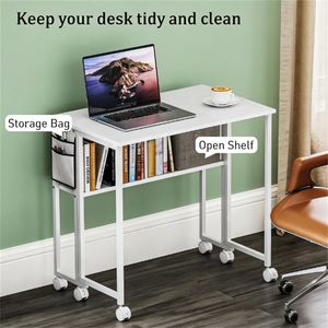 Soluzione per Spazi Ristretti: Scrivania Pieghevole Bianca per Computer, Ideale per Ufficio Domestico - Product Image 3
