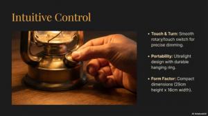 Lanterne LED portable de style rétro pour le jardin, le camping et l'aménagement paysager, haute luminosité, construction en ABS, étanche IP44, interrupteur - Product Image 6