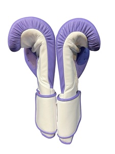 No Boxing No Life Leather Boxing Gloves Purple White Laced Training Gloves Custom Made Unisex Adult Size - Product Image 5