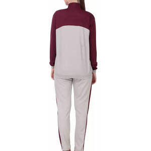 Ensemble de survêtement décontracté 2 pièces zippé pour femme, personnalisé, de haute qualité, couleur unie - Product Image 2