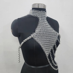 Top de Armadura Medieval de Aluminio con Diseño de Malla Metálica - Plateado Antiguo - Para Festivales y Cosplay - Día de Pascua - SURJEET - Product Image 3