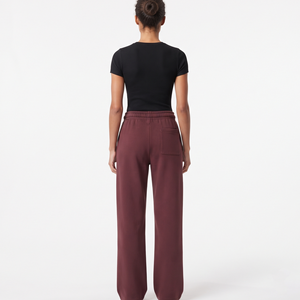 Pantalon de jogging personnalisé pour femme, taille à cordon, coupe large, décontracté, couleur unie, fabricant de vêtements - Product Image 4