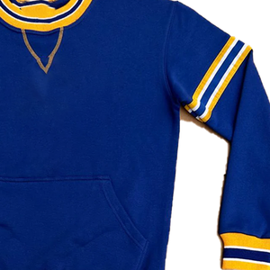 Sweat-shirt à col rond SGRho Blue Sorority, broderie chenille du blason, 100% coton, polaire pour femme, vêtements SGRho personnalisés pour l'hiver - Product Image 6