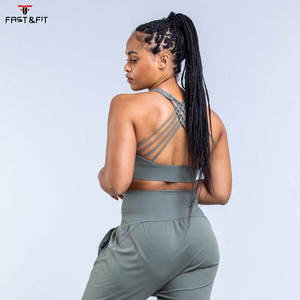 Vêtements de fitness, soutien-gorge de sport rembourré léger à compression, logo personnalisé sur le devant, nylon de haute qualité, pour femmes - Product Image 3