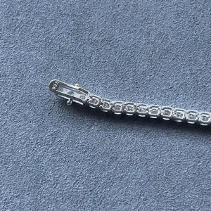 Bracelet à breloques en moissanite plaqué argent 925, perle d'eau douce ronde taille brillant, unisexe, pour hommes, femmes, enfants, style hip-hop, certifié GRA - Product Image 5