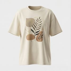 T-shirt surdimensionné pour femme, couleur personnalisée, en coton, avec options de logo par transfert thermique et broderie, tops streetwear tendance - Product Image 1