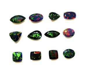 พลอยโอปอลดำเอธิโอเปียธรรมชาติ รูปทรงผสม ขนาด 7-10 มม. รับรองโดย IGI สำหรับทำเครื่องประดับ - Product Image 5