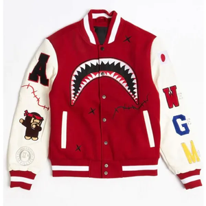 Chaqueta Varsity de Invierno Personalizada para Hombre, con Cuello Camisero, Mangas de Poliéster/Algodón, Forro Polar, Ecológica, Servicio OEM - Product Image 2