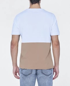 Camiseta de lujo estilo streetwear, jersey de peso medio, 100% algodón, corte relajado, dos tonos, corte regular, manga corta, para hombre. - Product Image 3