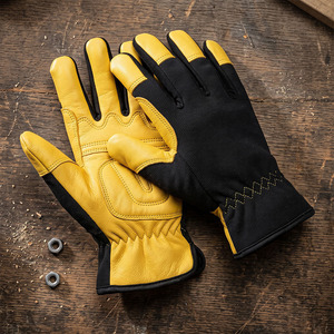 Guantes de Seguridad JNM SAFETY Reforzados de Cuero de Cabra, Antiestáticos, Resistentes al Calor, con Puño Ajustable, Duraderos y Resistentes a Desgarros - Product Image 6