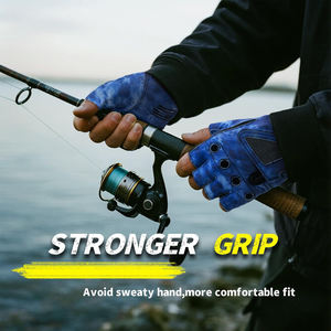 Guantes de Pesca de Medio Dedo de Poliéster Duraderos en Oferta, Protección UPF 50, Cierre de Gancho y Bucle, Secado Rápido, Guantes Elásticos para Exteriores - Product Image 2