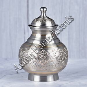 Handmade Pet Cremation Urn With Classic Design and Natural Metal Finish for Lasting <b>Memories</b> by Axiom Home Accents - Product Image 2