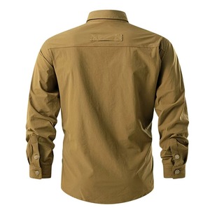 Chemise de travail formelle pour homme, à manches longues, en satin, col montant, finition unie, pour uniforme de sécurité, collection automne - Product Image 2