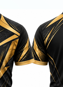 Camiseta Deportiva Personalizada con Transferencia Térmica, 100% Poliéster, Ecológica, Transpirable, de Malla, que Absorbe la Humedad, para Hombre, Negra y Roja, Cuello en V - Product Image 5