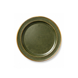 Assiette décorative ronde en métal avec motif végétal gravé, style glamour fait main, vaisselle pour les fêtes - Product Image 3