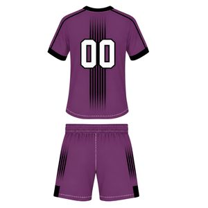 Conjunto de Rugby Negro Ciruela, Jersey de Manga Corta con Cuello Redondo y Pantalones Cortos a Juego, Uniforme Deportivo Transpirable para Entrenamiento de Equipo - Product Image 2