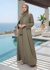 Abaya élégante en georgette et mousseline, vêtement musulman traditionnel, robe de prière islamique, tenue modeste de luxe, commandes en gros directes d'usine - Product Image 4