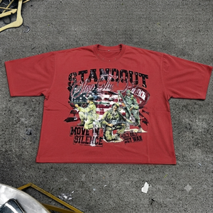 T-shirt graphique vintage surdimensionné pour homme, 100% coton, streetwear, vert délavé, coupe ample, impression personnalisée, OEM ODM - Product Image 6
