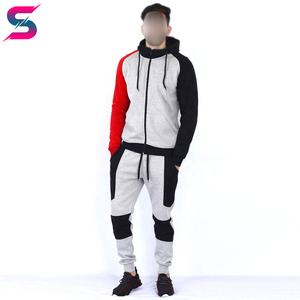 Survêtements en polyester et coton légers, personnalisés avec blocs de couleur, manches longues, fermeture éclair, simples et élégants pour un usage quotidien - Product Image 3