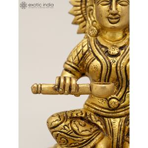 Estatua elegante de escultura de latón Annapurna de diosa de 6 pulgadas - Product Image 4