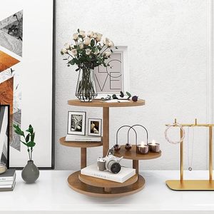 4 Tier Round Wooden Cupcake Stand Dessert Display Tower Reusable Serving Stand Wedding <b>Party</b> Home <b>Decoration</b> - Product Image 4