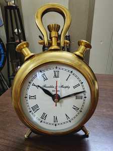 Victoria London Mechanical <b>Desk</b> <b>Clock</b> Wooden Base Silent Non Ticking Traditional Design 5 Inch Height - Product Image 5