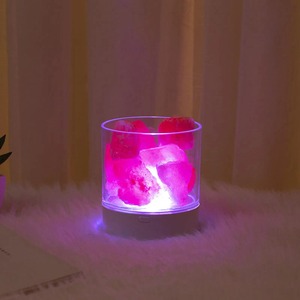 Lámpara de sal de roca de cristal del Himalaya, luz nocturna regulable USB para meditación, hogar y sala de estar refinados sólidos empaquetados en bolsita de bolsa - Product Image 3