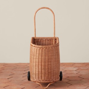 Sac d'école pour enfants fait main en rotin, prix fabricant, paniers à roulettes, paniers tissés pour poussettes - Product Image 1