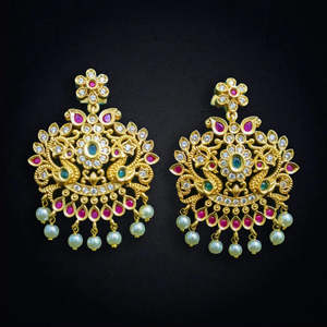 Matte Floral Intricate Design Short Necklace Set - Product Image 3