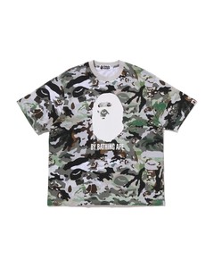 Herren Camouflage T-Shirt Weiß mit Affenkopf-Logo Kurzarm Rundhals Streetwear 100% Baumwolle Wärmeübertragungsdruck - Product Image 1