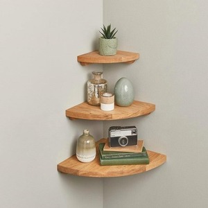 Hot Sale Classic Solid Wood Lightweight Durable <b>Corner</b> Wall <b>Shelves</b> Set of 3 for Books Plants Photo Frames Living Room - Product Image 2