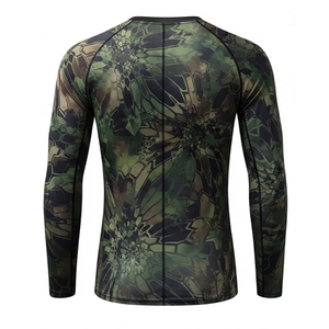 Camiseta de Compresión de Manga Larga para Hombre, Diseño de Camuflaje Verde, Sublimación, Secado Rápido, para Deportes al Aire Libre - Product Image 3