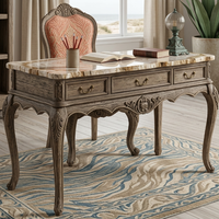Bureau d'écriture classique de luxe en bois massif, style français antique, pour villa, table de toilette, mobilier sur mesure OEM