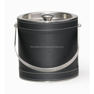 ถังน้ำแข็งทองเหลืองสแตนเลสคุณภาพสูงแบบกำหนดเอง พร้อมที่หุ้มหนังสำหรับแช่ไวน์ ความจุ 3 ลิตร เป็นมิตรกับสิ่งแวดล้อม เหมาะสำหรับงานปาร์ตี้และงานแต่งงาน - Product Image 6