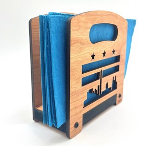 Porte-serviettes en bois rustique style ferme, support de rangement durable pour serviettes, décoration intérieure, salles à manger et événements - Product Image 2