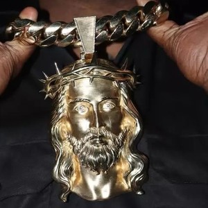 925 Silver Hip Hop Jesus <b>Head</b> Pendant VVS Moissanite Round Brilliant Cut Iced Out GRA Certified Trendy Charm - Product Image 2