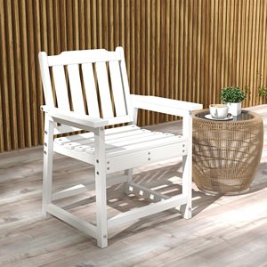 Poltrona da Esterno Impilabile in PP Bianco con Schienale a Doghe per Giardino, Prato e Aree Piscina - Product Image 2