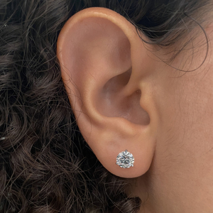 Boucles d'oreilles en diamant de laboratoire TW de 2,00 carats, pureté VVS, or 14 carats, certifiées IGI, bijoux de luxe en diamant pour femmes - Product Image 5