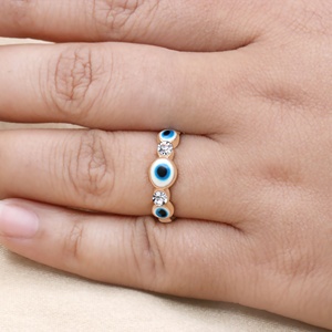 Fine Jewelry 925 Sterling <b>Silver</b> CZ Crystal <b>Adjustable</b> Evil Eye <b>Rings</b> for Women Fashion Protection Jewelry Gift Wholesale - Product Image 6